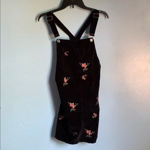 Black floral velvet pinafore